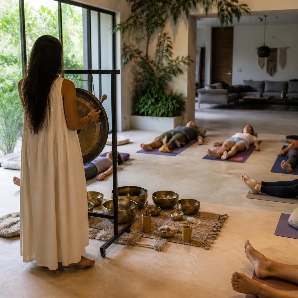 Sound bath at your villa