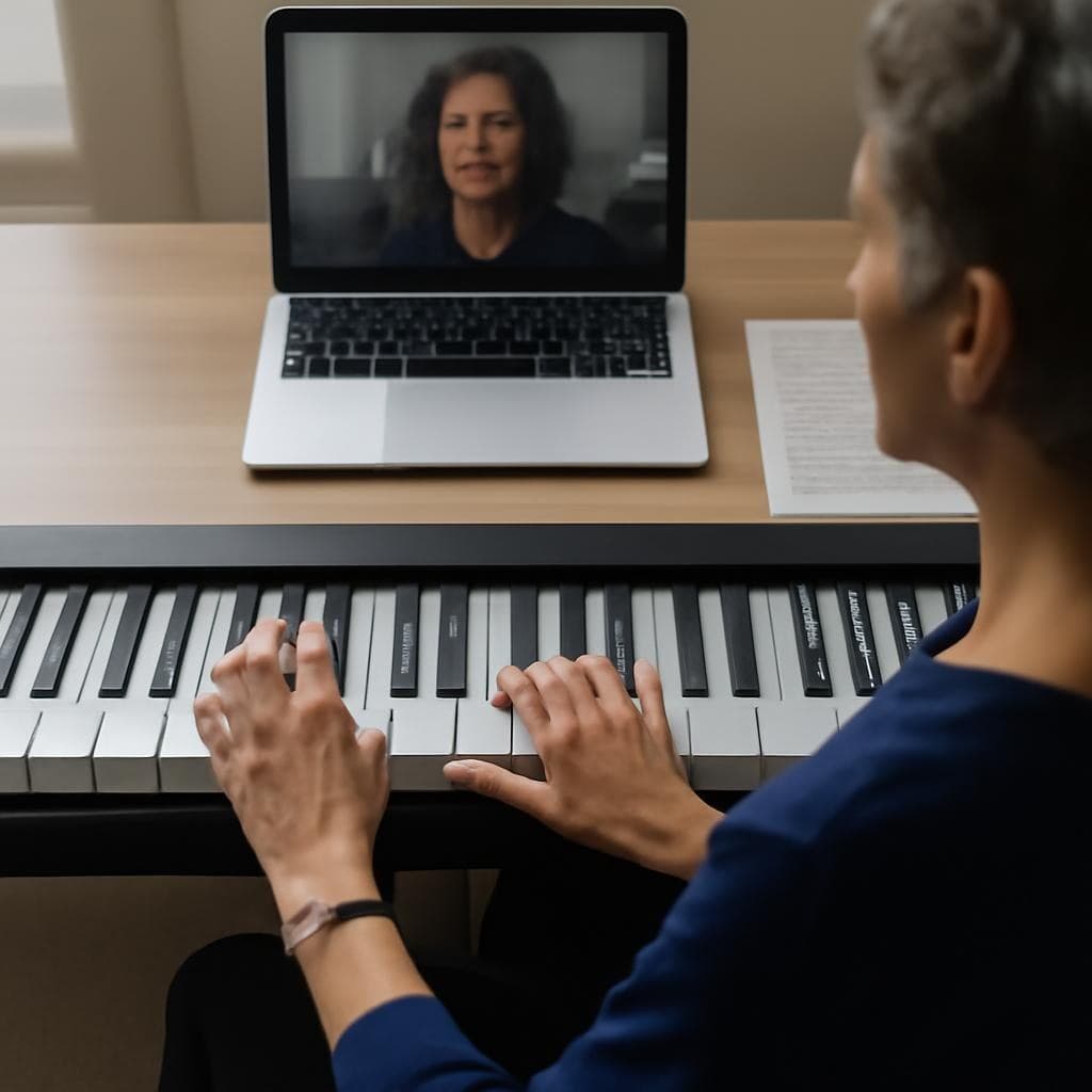 Online piano lesson