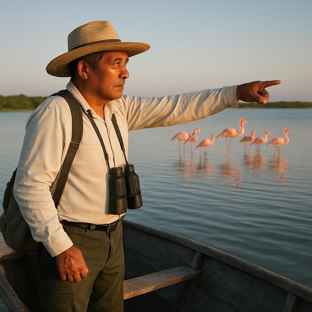 Río Lagartos: flamingos and coast