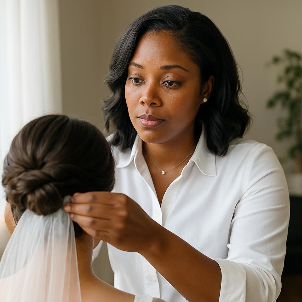 Wedding day bridal hair