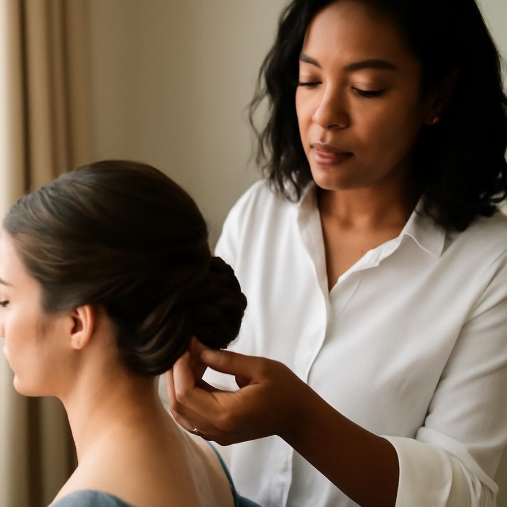 Bridesmaids and mothers hair