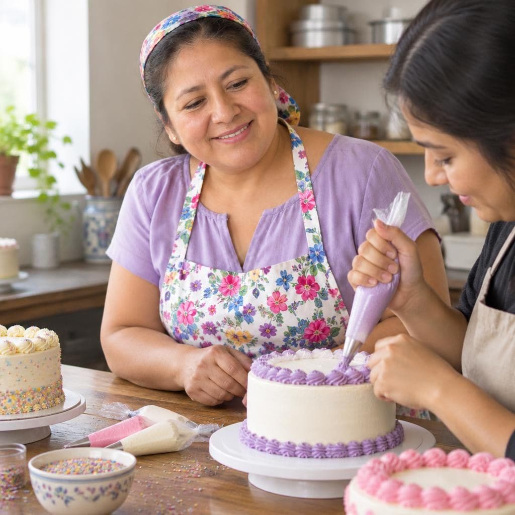 Clase de decoración con betún